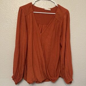 CHICSOUL v-neck gauze boho top size XL rustic fall peasant earthy prairie shirt